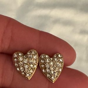 Heart Earrings with Crystals